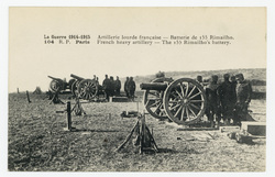 Artillerie lourde française : batterie de 155 Rimailho. La guerre 1914-1915