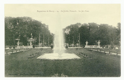 Exposition de Nancy, 54 : le jardin français. Le jet d'eau