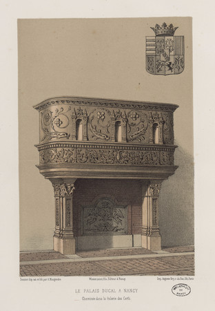 Le Palais Ducal à Nancy : cheminée dans la Galerie des Cerfs