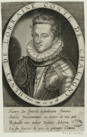 Henry de Lorraine conte de Chaligny agé de 20 ans, 1589