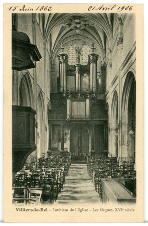 Villiers-le-Bel. Intérieur de l'église. Les orgues, XVIe siècle