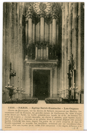 Paris. Eglise Saint-Eustache. Les orgues