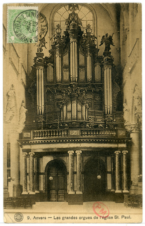 Anvers. Les grandes orgues de l'église St. Paul.