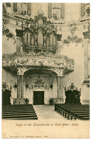 Orgel in der klosterkirche in Ettal 1744-1752