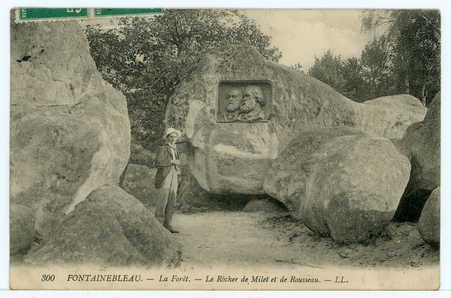 Fontainebleau. La forêt. Le rocher de Milet et de Rousseau.