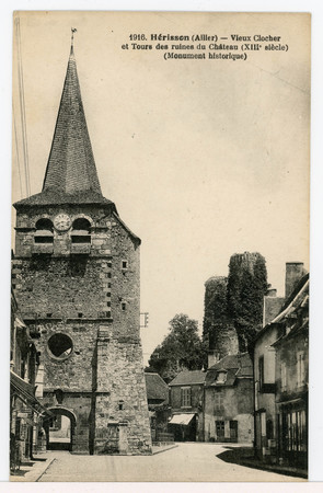 Hérisson (Allier) - Vieux Clocher et Tours des ruines du Château