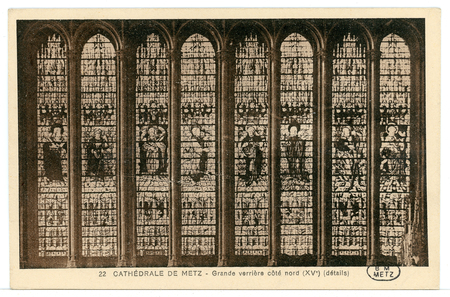 Cathédrale de Metz - Grande verrière côté nord (XVe) (détails)
