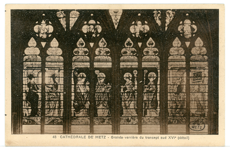 Cathédrale de Metz - Grande verrière du transept sud XVIe (détails)