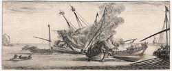 Divers dessins tant pour la paix que pour la guerre : Combat naval; au mil…
