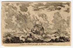 Vues de ports de mer : Navire ordinaire qui passe du Douvre à Calais