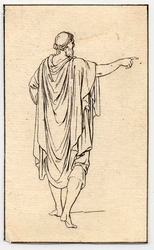 Divers habillements des anciens Grecs et Romains, planche 11 : un homme âgé