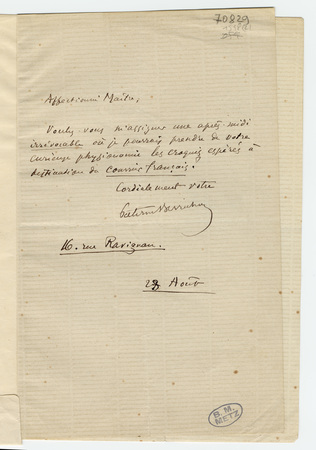 Lettre autographe signée de Paterne Berrichon avec enveloppe timbrée et es…