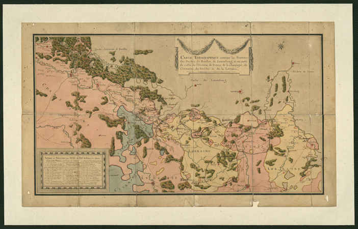 Carte topographique contenant les frontières des Duchés de Bouillon, de Lu…