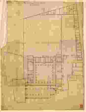 Plan de la maison de Saint Clément : rez-de-chaussée