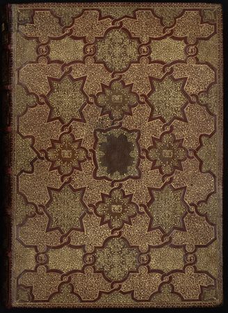 Reliure en maroquin rouge et olive mosaïqué à décor à la fanfare avec fers…