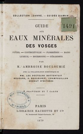 Guides des eaux minérales des Vosges