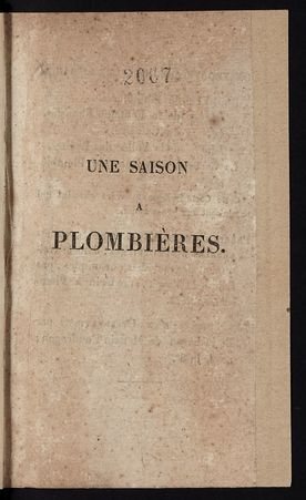 Une saison à Plombières