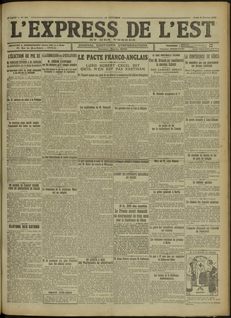 L'Express de l'Est et des Vosges : journal quotidien d'informations