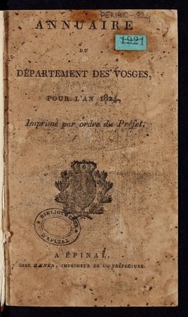 Annuaire du département des Vosges, pour l'an 1824