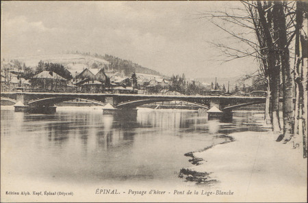 Épinal, Paysage d'hiver, Pont de la Loge-Blanche
