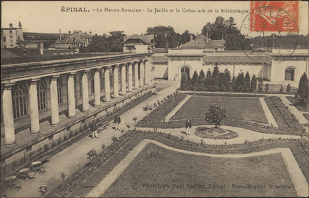 Épinal, La Maison Romaine, le Jardin et la Colonnade de la Bibliothèque