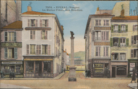 Épinal (Vosges), La Statue Pinau, Rue Boudiou