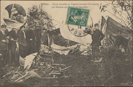 Épinal, Chute mortelle du Caporal Aviateur d'Autroche (20 octobre 1913, Ap…