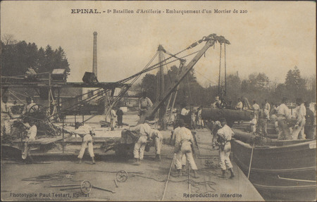Épinal, 8e Bataillon d'Artillerie, Embarquement d'un Mortier de 220