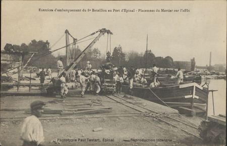 Exercices d'embarquement du 8e Bataillon au Port d'Épinal, Placement du Mo…