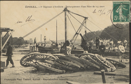 Épinal, 8e Régiment d'Artillerie, Embarquement d'une pièce de 155 court