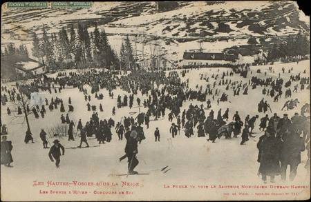 Les Sports d'hiver, Concours de ski, la Foule va voir le sauteur norvégien…