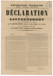 République française... Déclaration du Gouvernement lue, le 22 décembre 19…