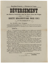 République française. Préfecture des Vosges. Déversement des résidus indus…