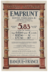 Défense nationale. Emprunt en rentes françaises 4% exemptes d'impôts... So…