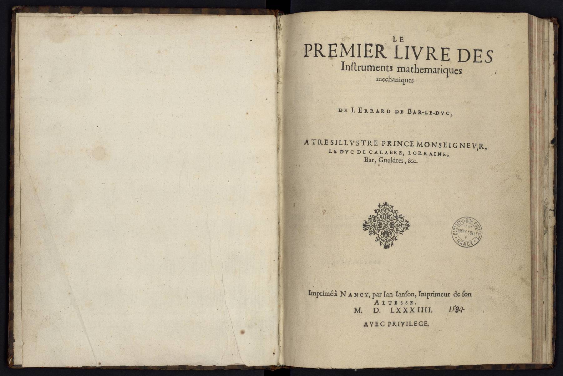 Contenu du Le premier livre des instruments mathématiques mechaniques de J. Errard de Bar-le-Duc