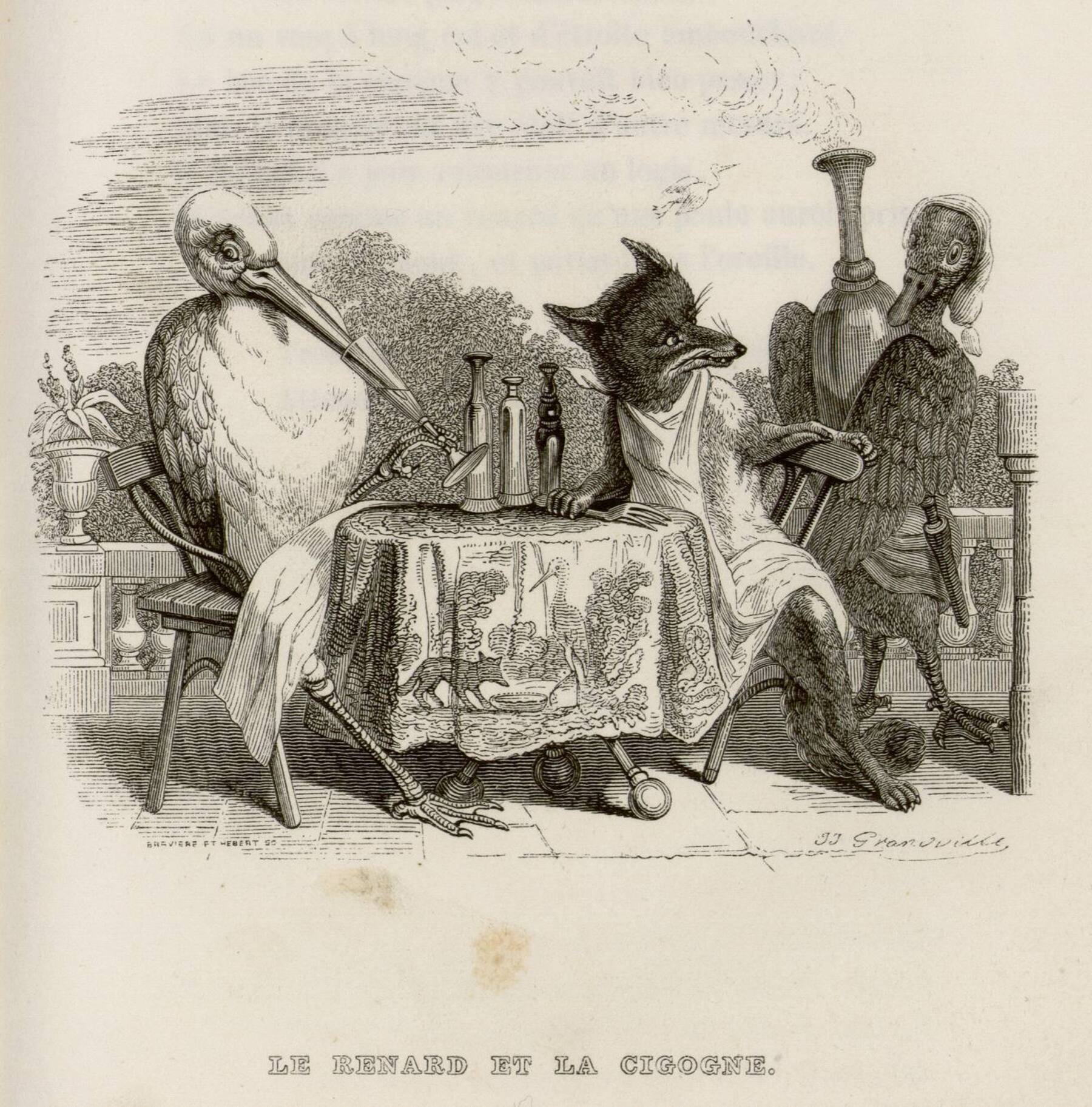 Contenu du Le renard et la cigogne