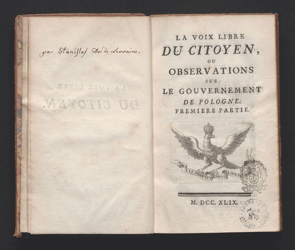 Contenu du La Voix libre du citoyen, ou gouverner selon Stanislas Contenu du La Voix libre du citoyen, ou gouverner selon Stanislas