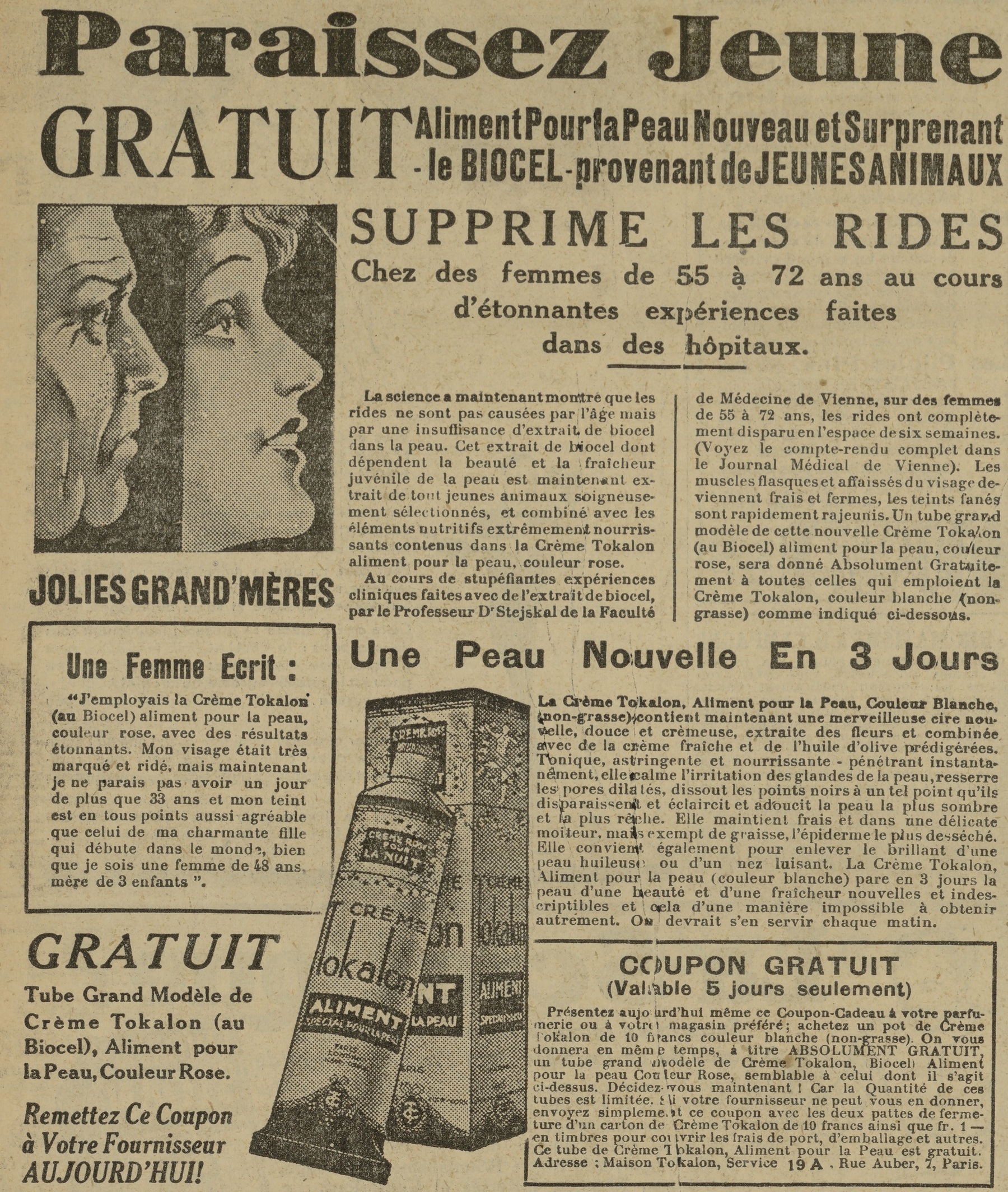 Contenu du Crème Tokalon Contenu du Crème Tokalon