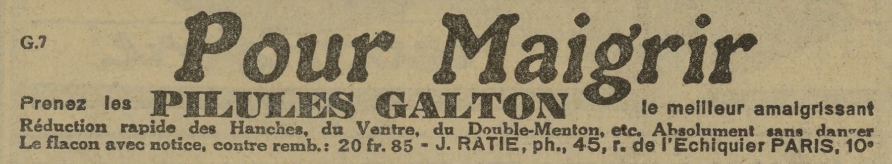 Contenu du Pilule Galton Contenu du Pilule Galton