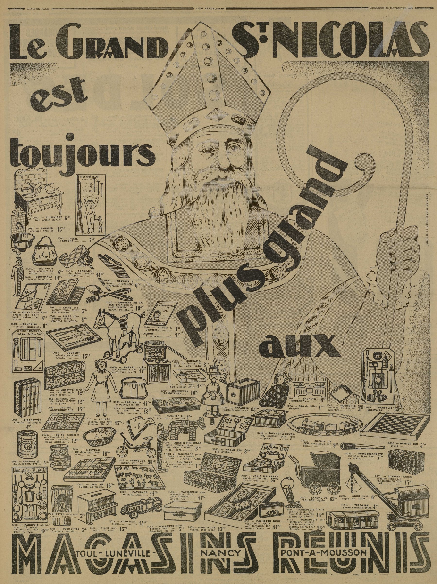 Contenu du Le grand Saint Nicolas est toujours plus grand aux Magasins Réunis Contenu du Le grand Saint Nicolas est toujours plus grand aux Magasins Réunis