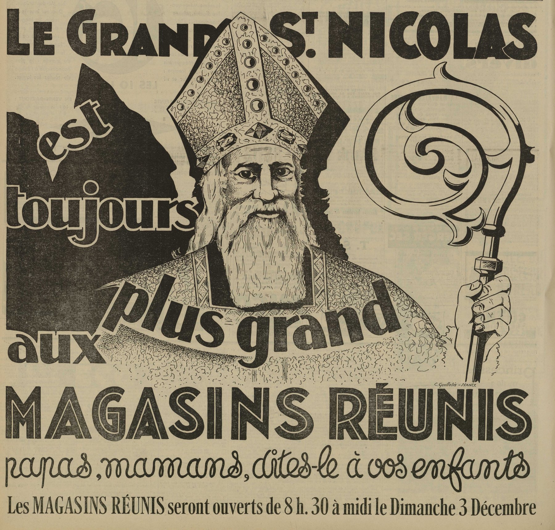 Contenu du Le grand Saint Nicolas est toujours plus grand aux Magasins Réunis