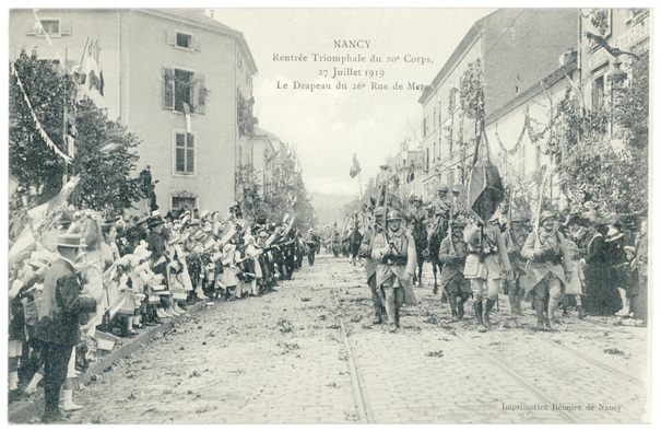 Contenu du Fêtes de la victoire à Nancy : la rentrée triomphale du 20e Corps.