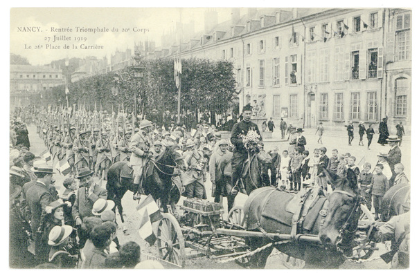 Contenu du Fêtes de la victoire à Nancy : la rentrée triomphale du 20e Corps.