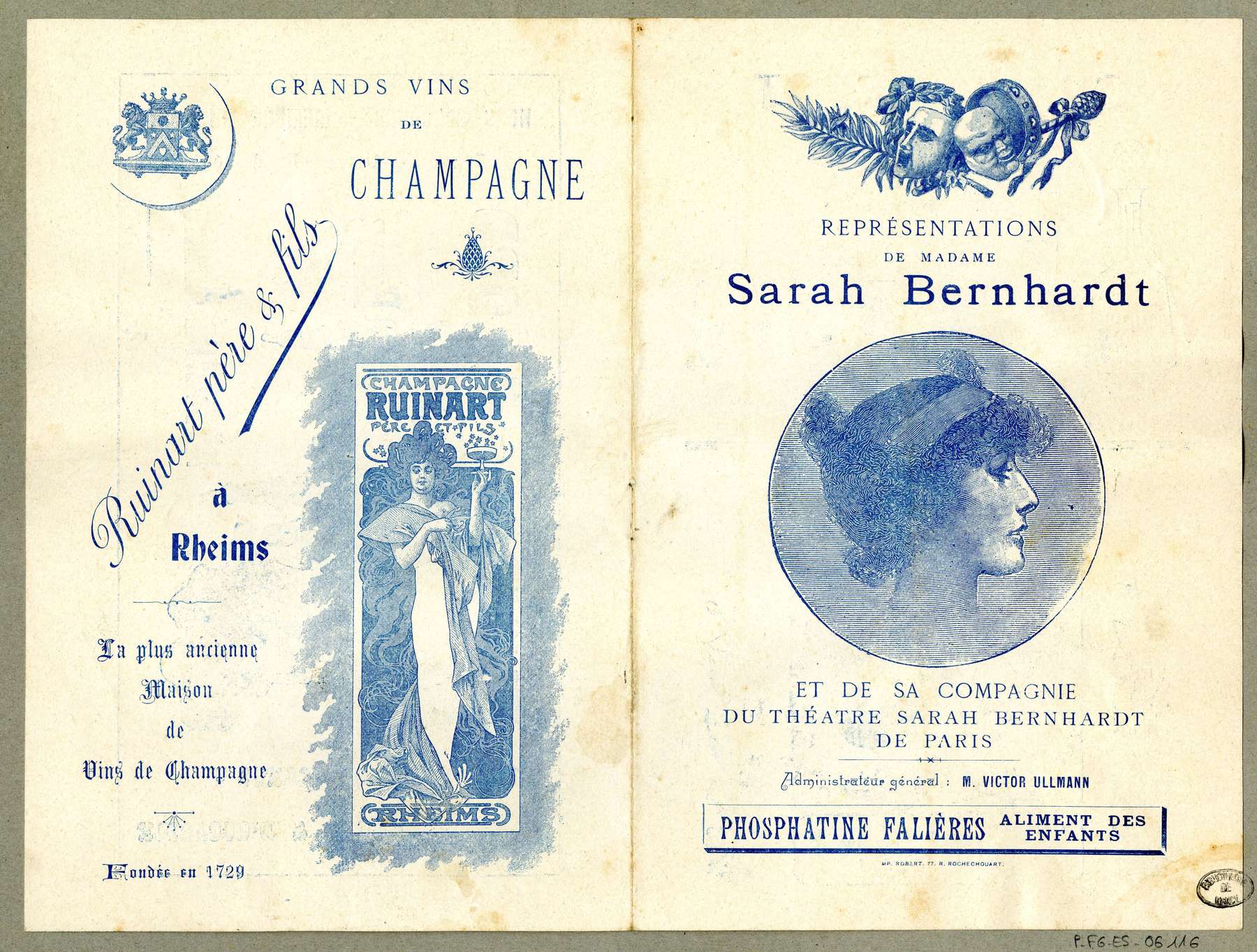 Contenu du Représentations de madame Sarah Bernhardt