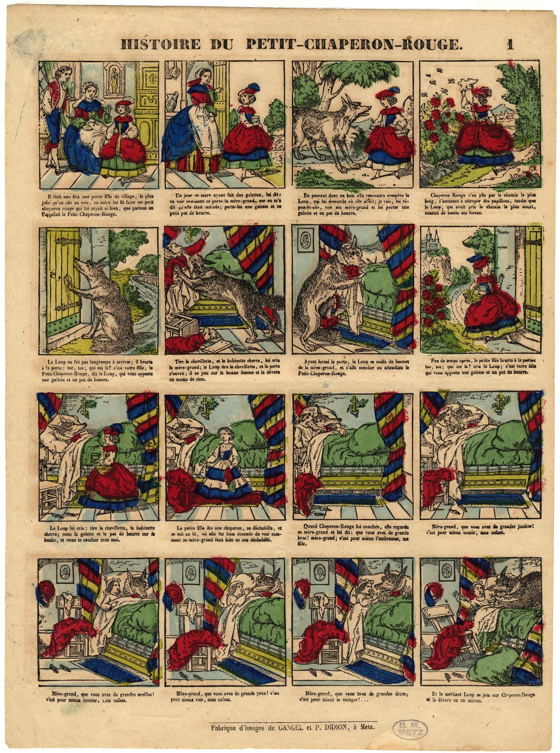 Contenu du Imagerie populaire - Histoire du Petit Chaperon rouge Contenu du Imagerie populaire - Histoire du Petit Chaperon rouge