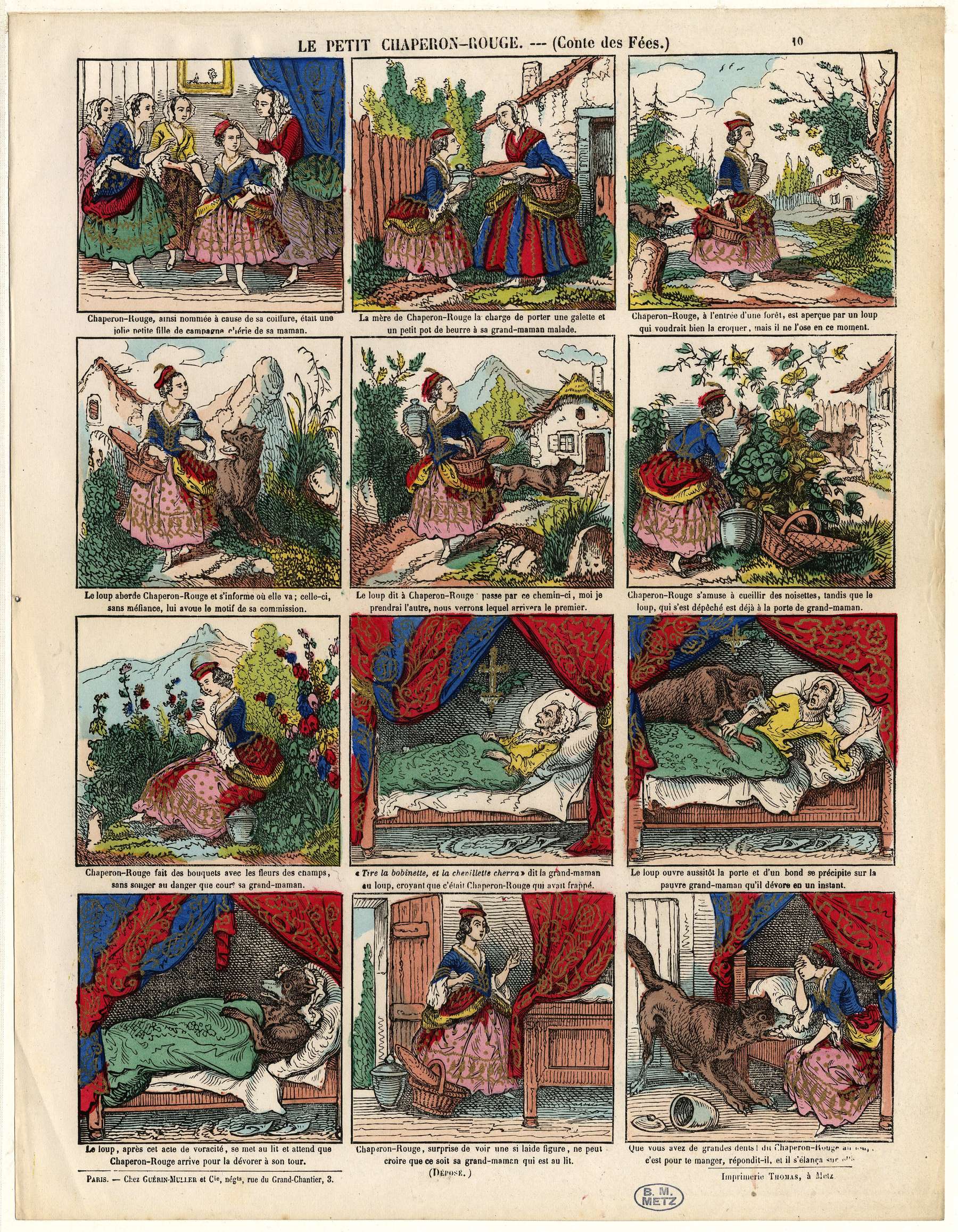 Contenu du Imagerie populaire - Le Petit Chaperon rouge : conte des fées Contenu du Imagerie populaire - Le Petit Chaperon rouge : conte des fées