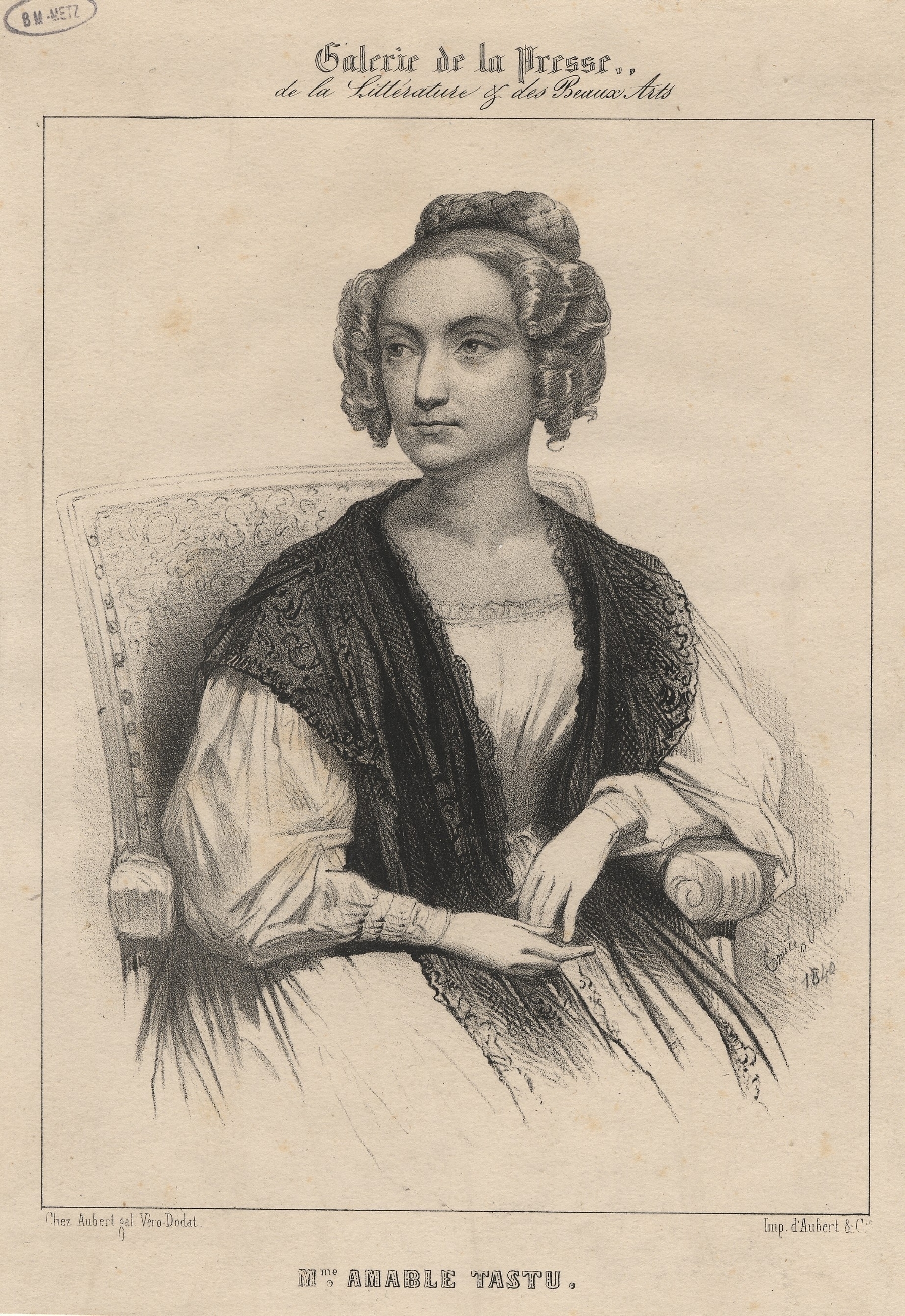 Contenu du Mme Amable Tastu (1798-1885), poétesse messine de l'époque romantique.