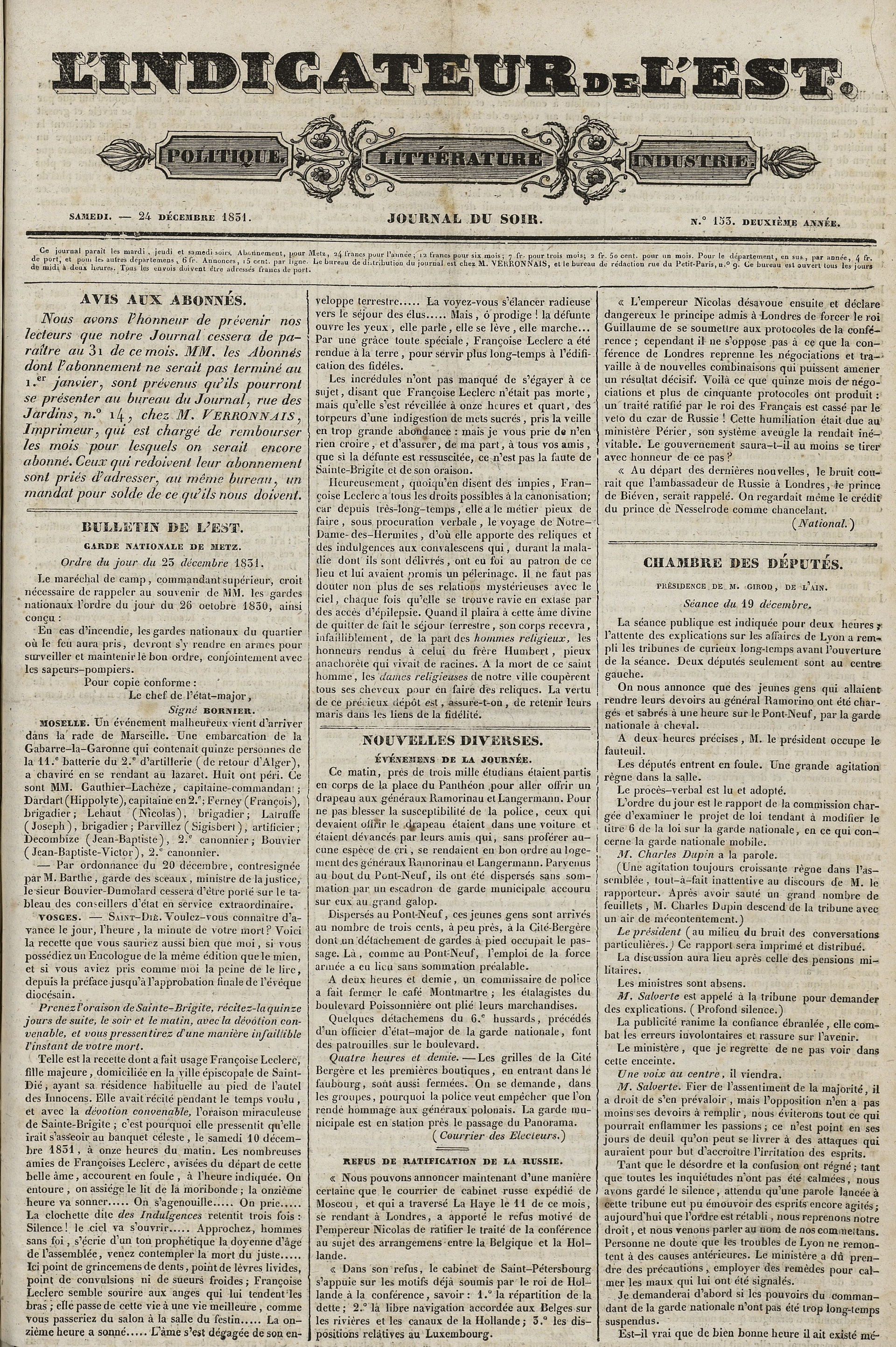 L’Indicateur de l’Est