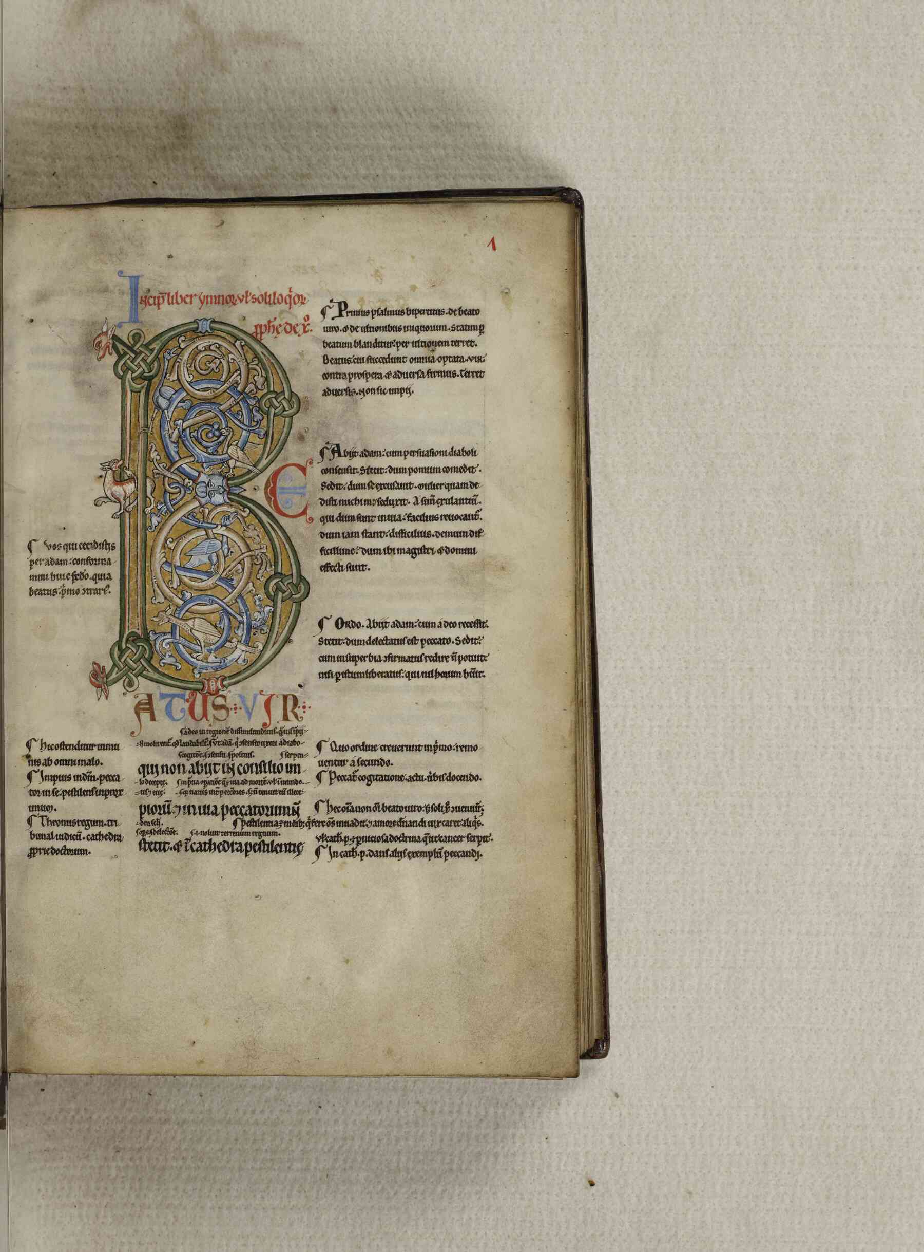 Contenu du Psalterium, cum glossa Contenu du Psalterium, cum glossa