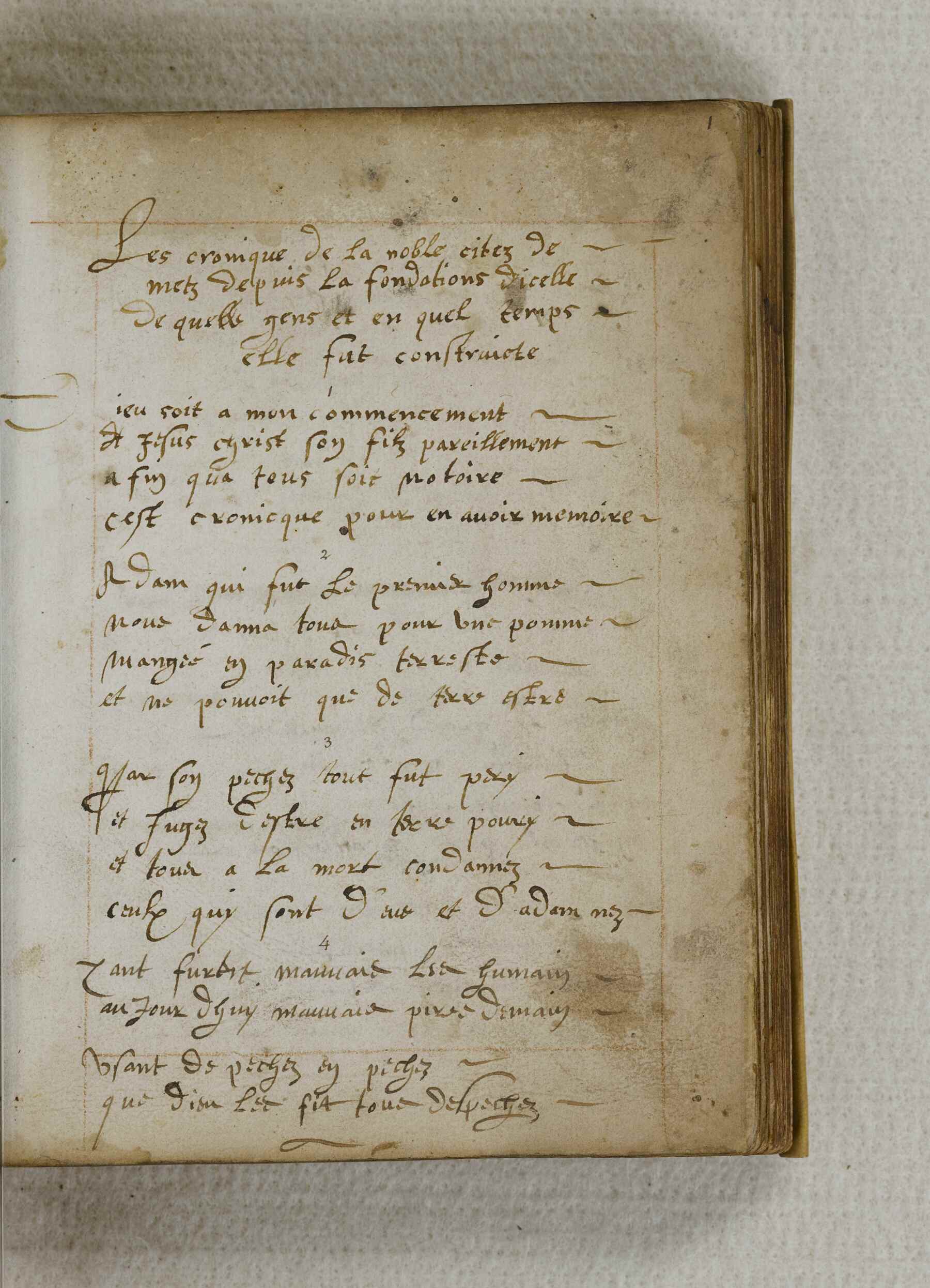 Contenu du Chronique de Metz, en vers, par Jean Châtelain, s'arrêtant en 1583 Contenu du Chronique de Metz, en vers, par Jean Châtelain, s'arrêtant en 1583